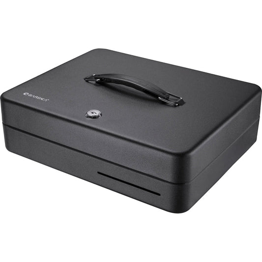 Fold Out Cash Box with Five Compartment Tray, Bill Holder, and Drop Slot with Key Lock | CB13052