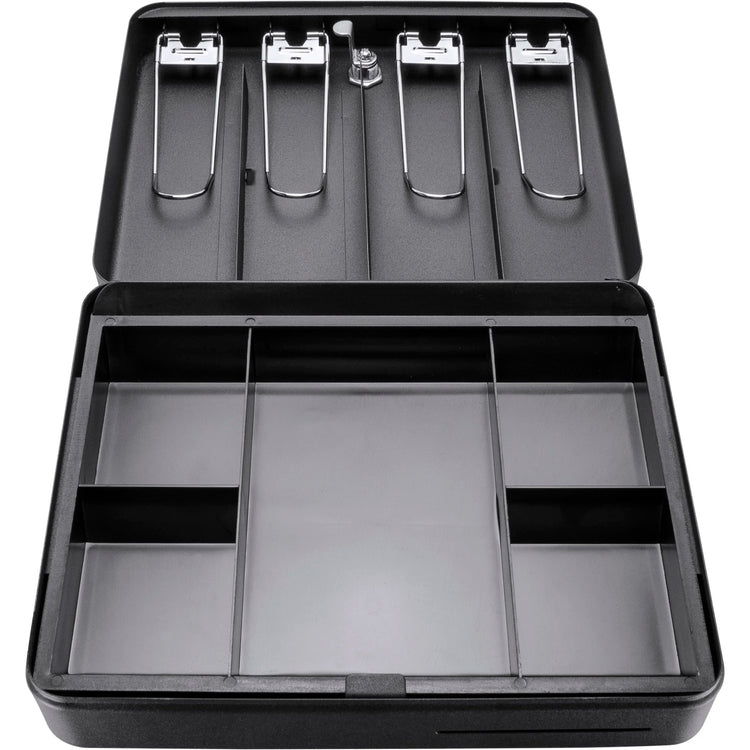 Fold Out Cash Box with Five Compartment Tray, Bill Holder, and Drop Slot with Key Lock | CB13052