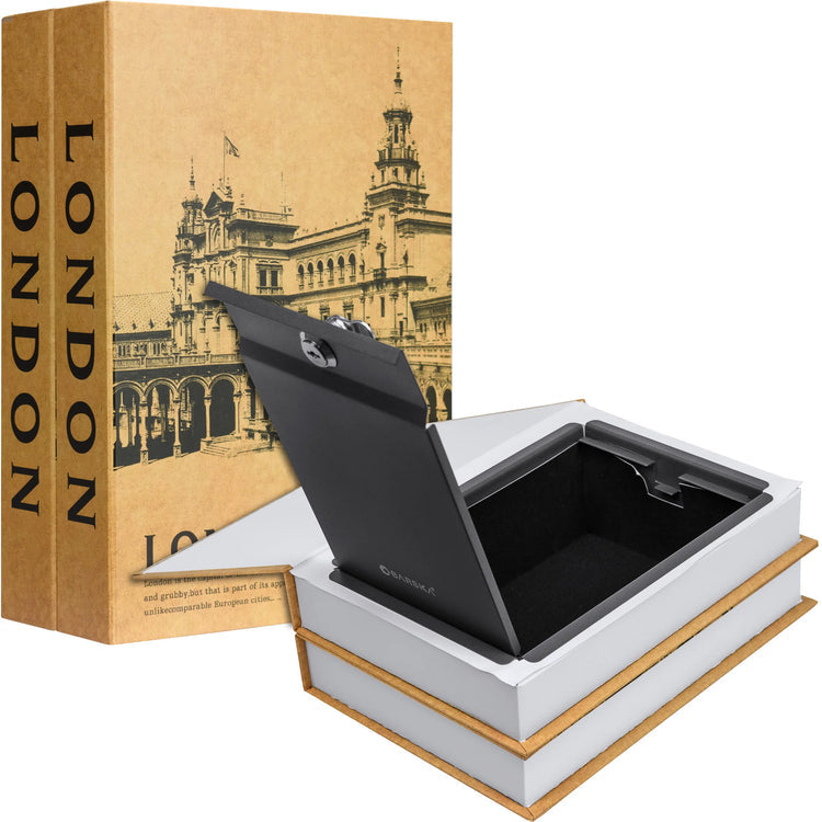 Paris & London Series Dual Book Lock Boxes with Key Lock | CB12470, CB13056, CB13058