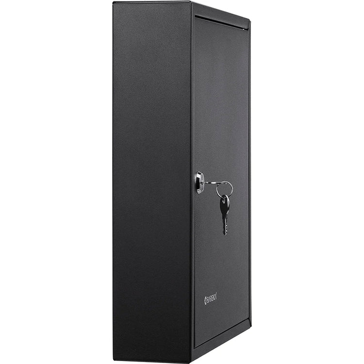 42 Capacity Adjustable Key Cabinet with Key Lock, Black | CB13232