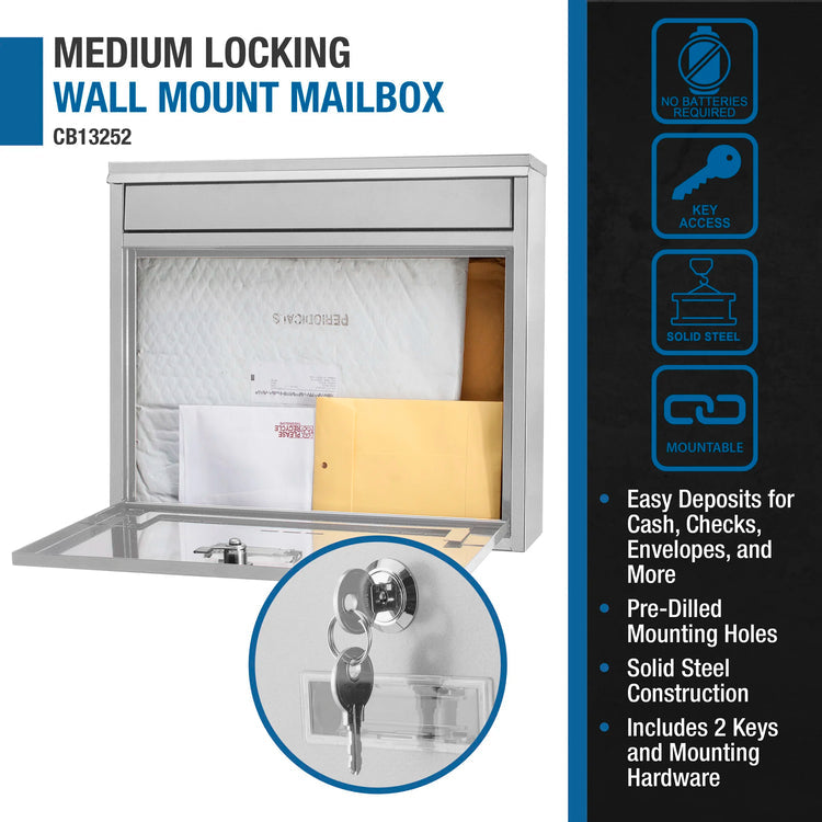 Medium Locking Wall Mount Mailbox | CB13252