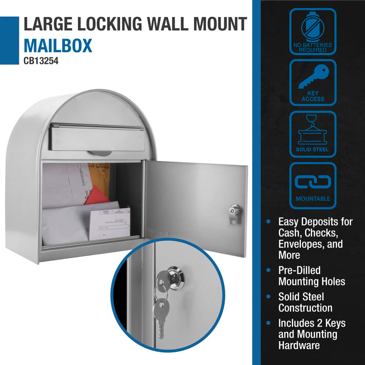 Large Locking Wall Mount Mailbox | CB13254