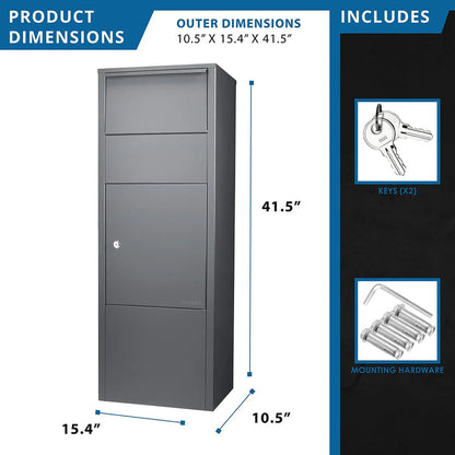 Large Single Compartment Locking Parcel Drop Box | CB13256