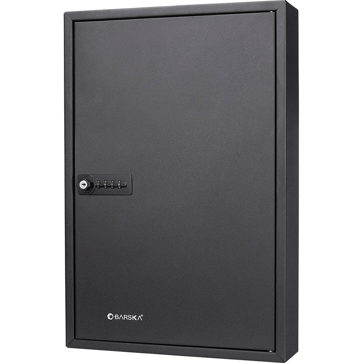 64 Capacity Adjustable Key Cabinet with Combination & Key Lock, Black | CB13264