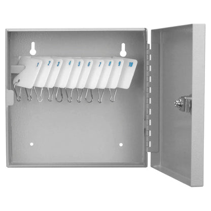 10 Capacity Fixed Position Key Cabinet with Key Lock, White Tags | CB13362