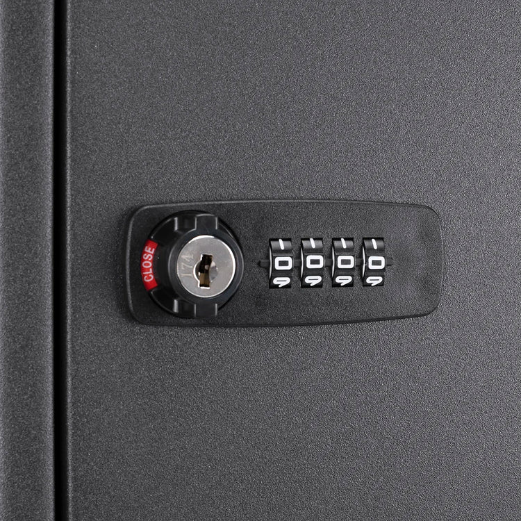 100 Capacity Adjustable Key Cabinet with Combination & Key Lock, Black | CB13366