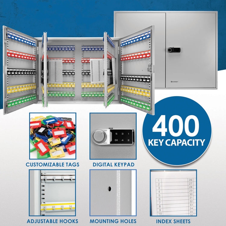 400 Capacity Adjustable Key Cabinet Digital Keypad Wall Safe | CB13604