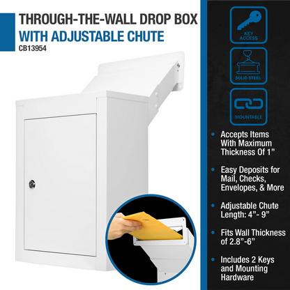 Through-The-Wall Drop Box with Adjustable Chute | CB13954