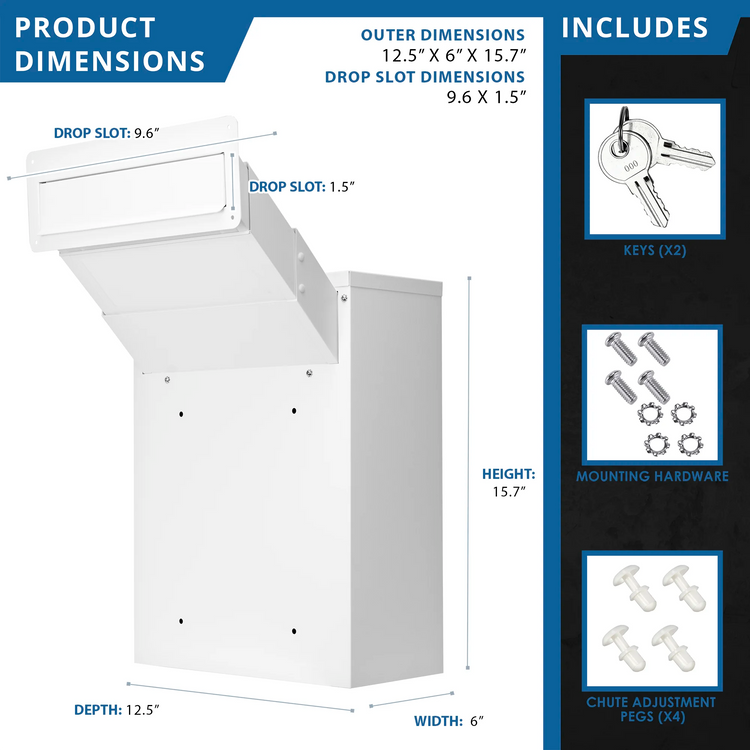 Through-The-Wall Drop Box with Adjustable Chute | CB13954