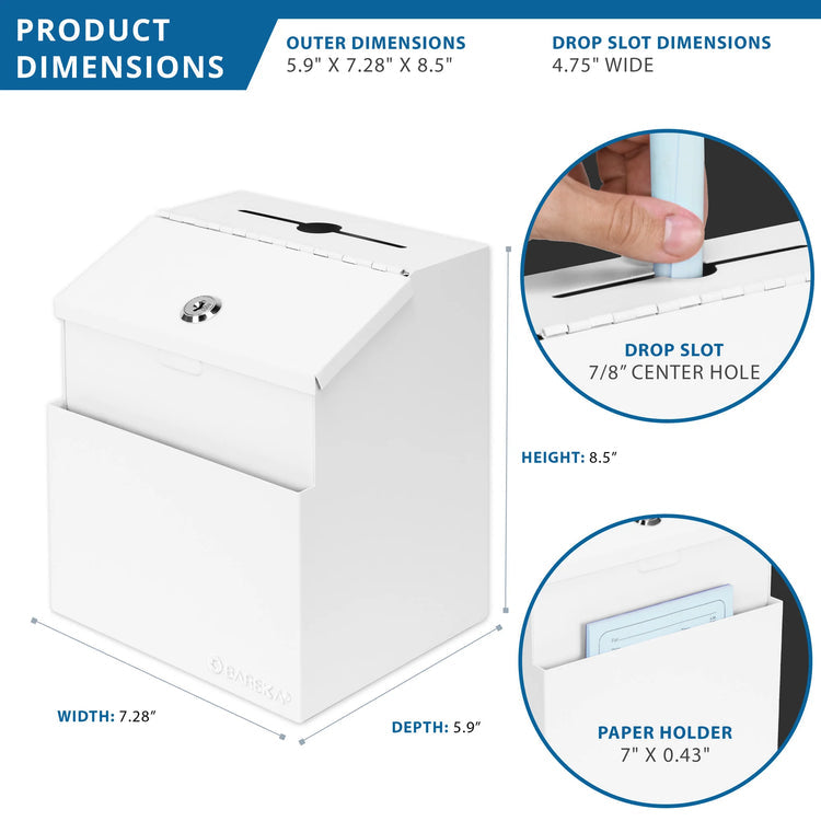 Suggestion & Ballot Drop Box with Paper Holder & Key Lock | CB14102