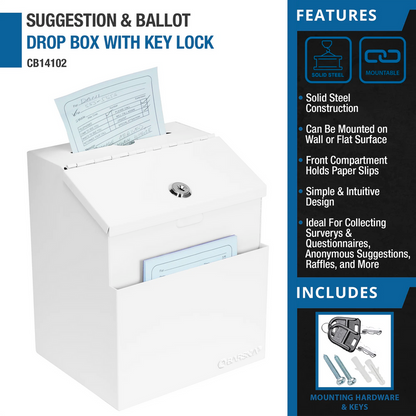 Suggestion & Ballot Drop Box with Paper Holder & Key Lock | CB14102